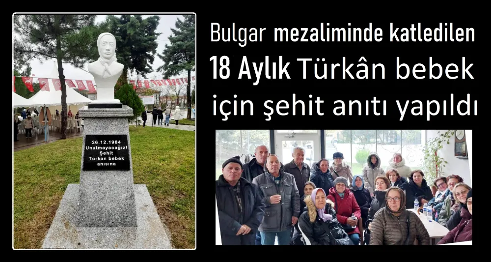 Göçmen konutlarına Türkân Bebek anıtı