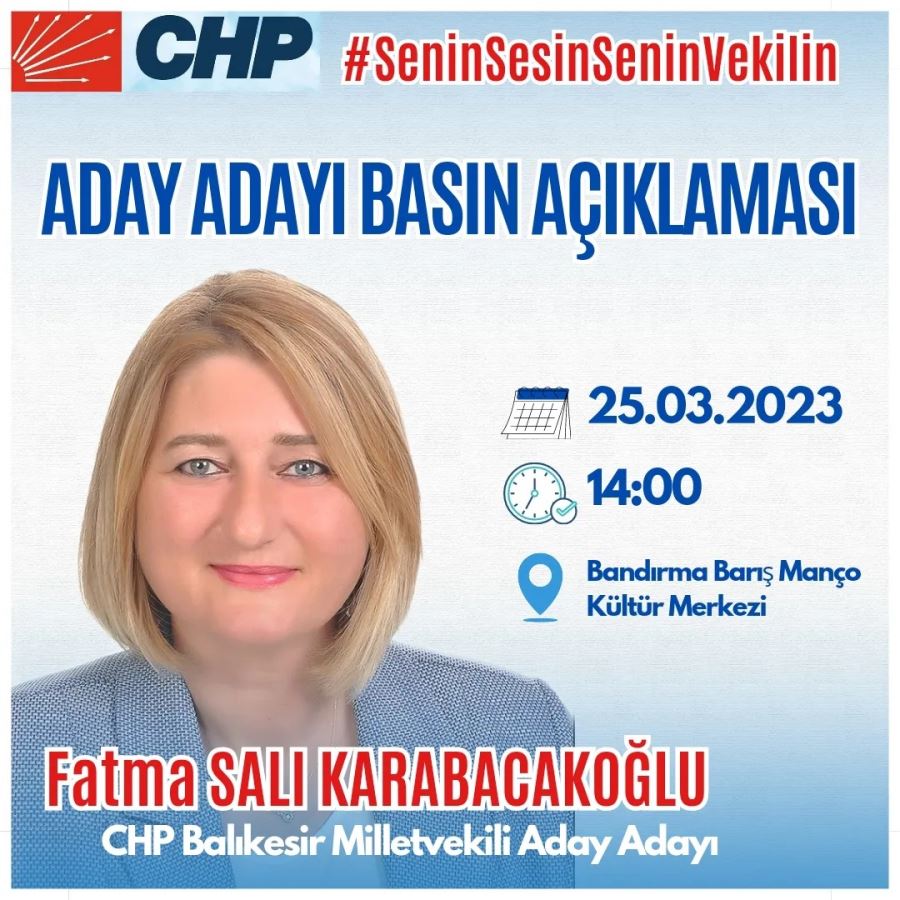 Fatma Salı Karabacakoğlu, aday adaylığını açıkladı.