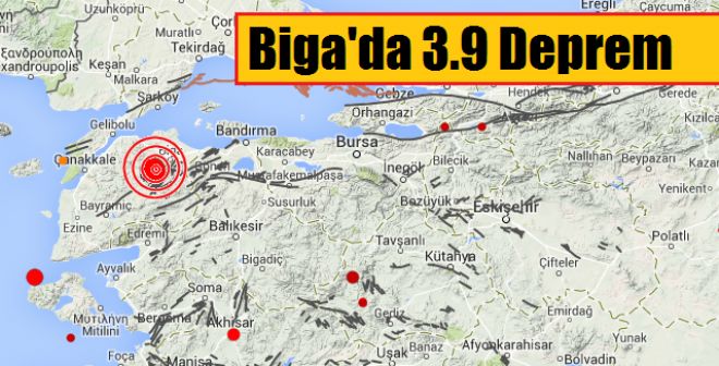 3.9 luk Biga Depremi Bandırma`da hissedildi.