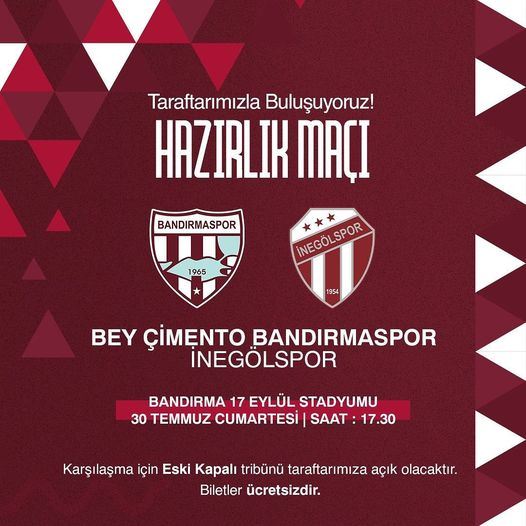 Bandırmaspor taraftarla buluşuyor