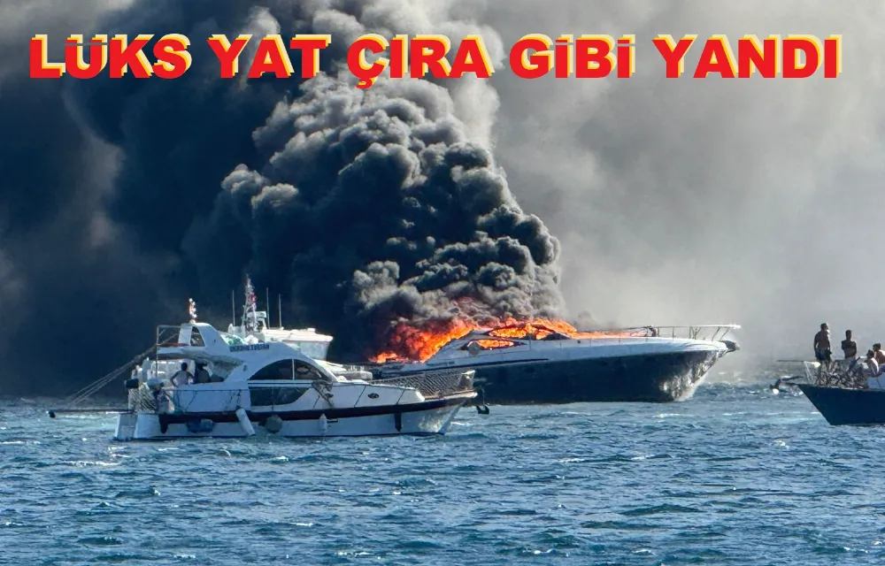 Erdek’te lüks yat çıra gibi yandı.