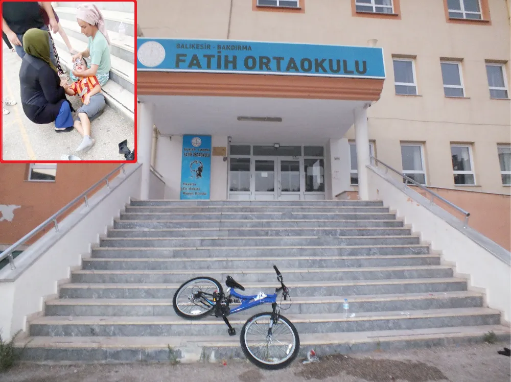 Okul Merdivenlerinde Downhill bisiklet sporu, hastanede bitti.
