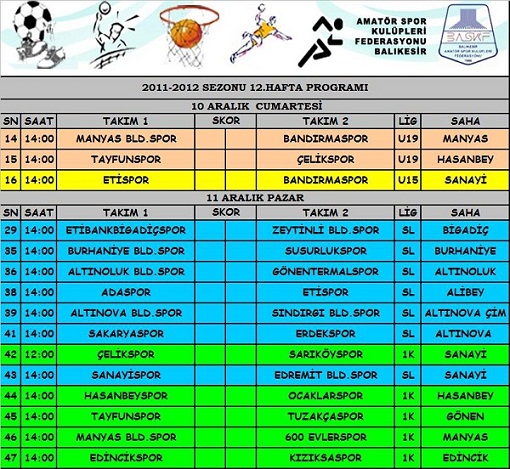 HAFTANIN MÜSABAKALARI